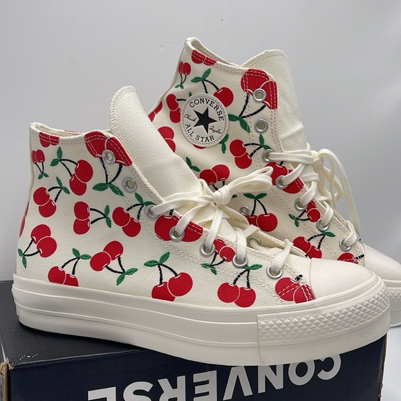 Converse WMNS CTAS LIFT HI
EGRET/RED/GREEN Cherry A08096C Platforms Sneakers - Picture 6 of 16